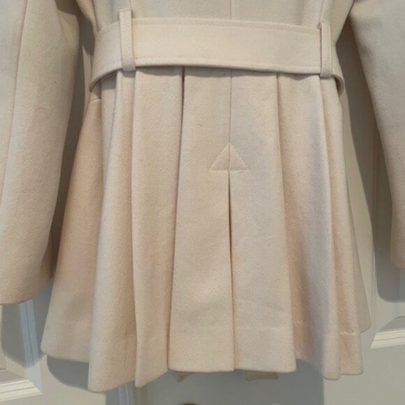 Via Spiga Winter White Peplum Belted Wool Coat – Sz 2 - Picture 8 of 15